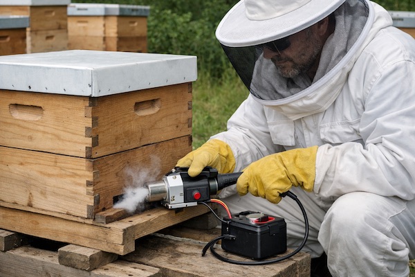 Technical documentation of oxalic acid vaporization at the hive entrance for residue-free mite management